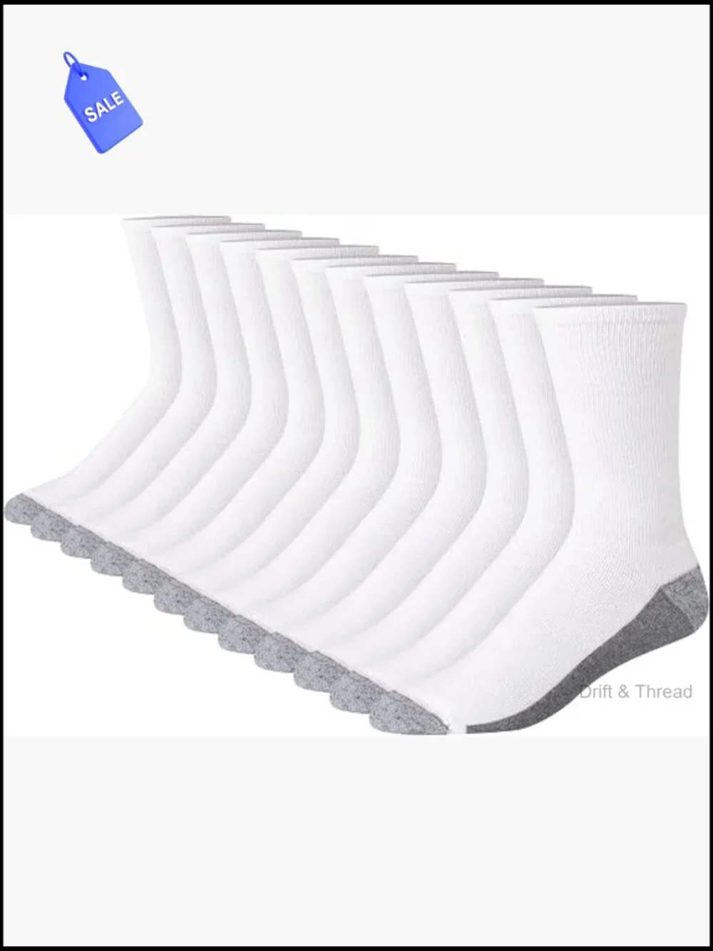 Men's Crew Socks 12-Pair Max Cushion Moisture Wicking Odor Control